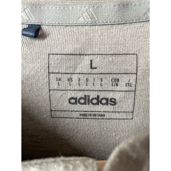 adidas Mens 1/2 Zip Pullover Shirt Kangaroo Pocket Large Golf Go-To Silver Green - Picture 4 of 6